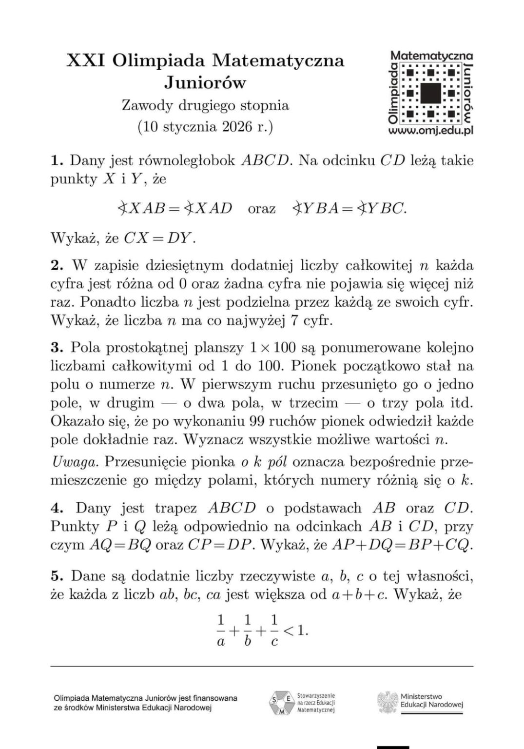 Olimpiada Matematyczna Junior w Szko a Podstawowa Nr 26 W Gdyni