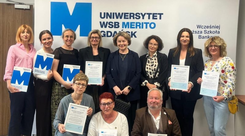 Certyfikat za innowacje edukacyjne w programie „Klasa patronacka Uniwersytetu WSB Merito w Gdańsku”